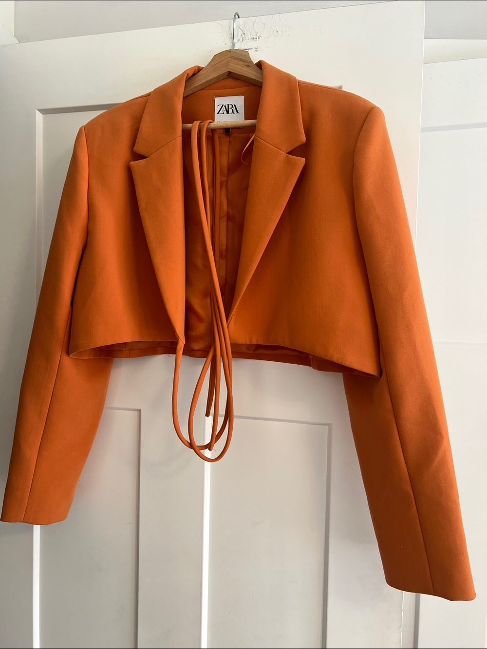 ZARA Cropped Blazer Jacket - Orange